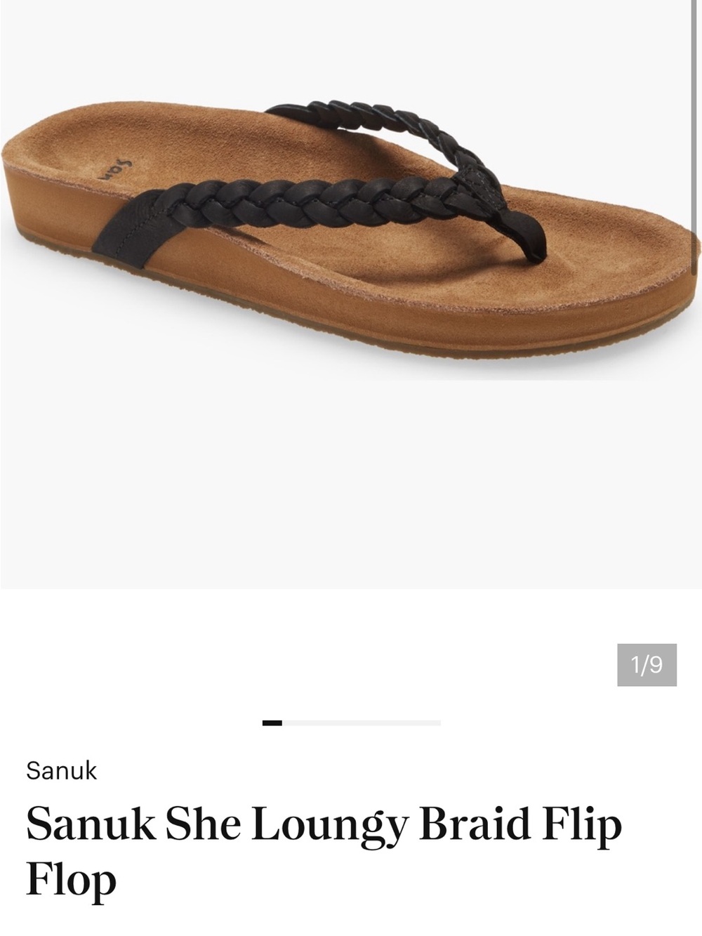 Sanuk She Loungy Braid Flip Flop